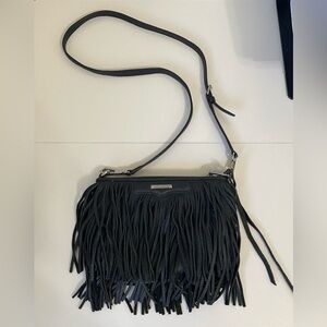 Rebecca Minkoff Fringed Black Leather Bag